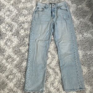 High rise light wash jeans